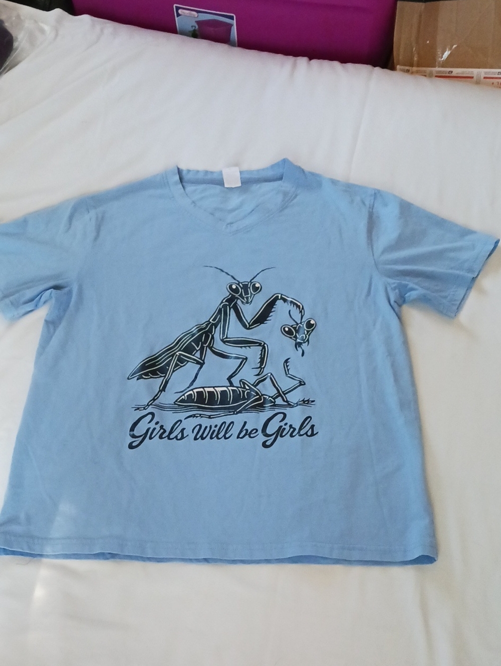 "Girls Will Be Girls" Funny V-neck Tee Med
